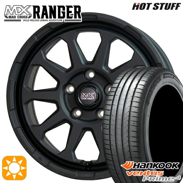 【取付対象】215/45R17 91W XL ハンコック veNtus PRime4 K135 ホットスタッフ マッドクロス レンジャー マットブラック 17インチ 7.0J 5H114.3 サマータイヤホイールセット