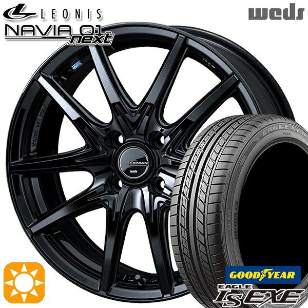 【取付対象】195/45R16 84W XL グッドイヤー イーグル LSEXE Weds ウェッズ レオニス ナヴィア01next PBK（プレミアムブラック） 16インチ 6.0J 4H100 サマータイヤホイールセット