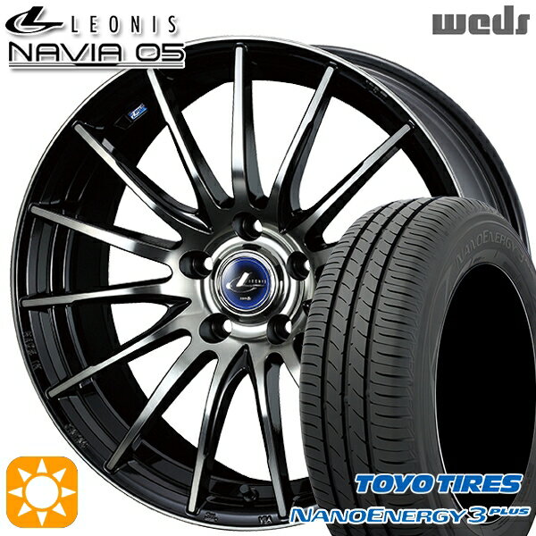 【取付対象】215/50R17 91V トーヨー ナノエナジー3プラス Weds ウェッズ レオニス ナヴィア05 BPB (ブラック ミラーカット ブラッククリアー) 17インチ 7.0J 5H114.3 サマータイヤホイールセット