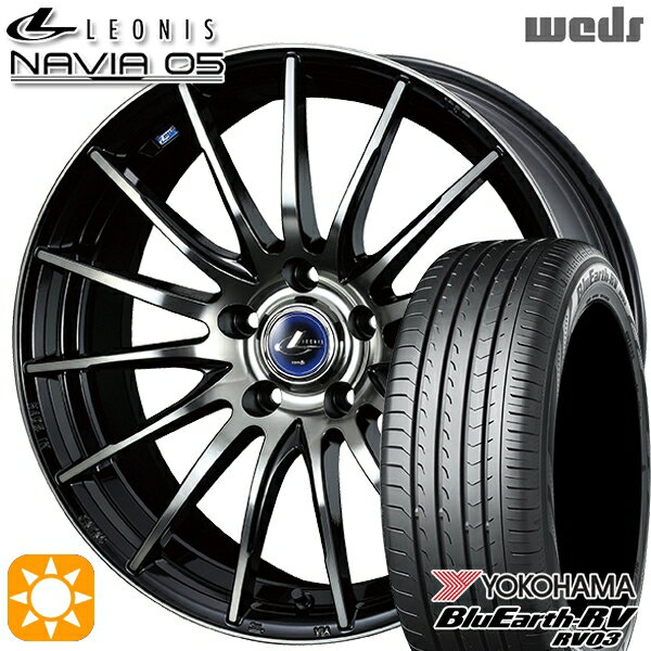 【取付対象】205/60R16 96H XL ヨコハマ ブルーアース RV03 Weds ウェッズ レオニス ナヴィア05 BPB (ブラック ミラーカット ブラッククリアー) 16インチ 6.5J 5H114.3 サマータイヤホイールセット