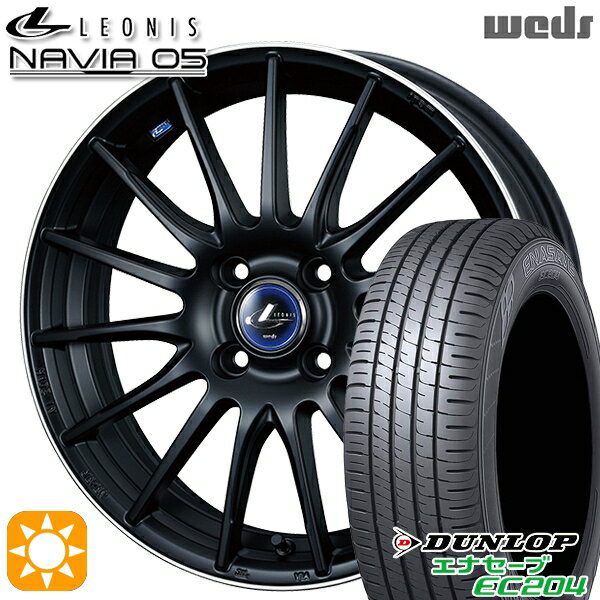 【取付対象】165/50R16 77V XL ダンロップ エナセーブ EC204 Weds ウェッズ レオニス ナヴィア05 MBP (マットブラック リムポリッシュ) 16インチ 5.0J 4H100 サマータイヤホイールセット