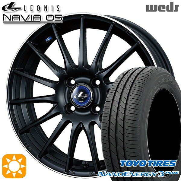 【取付対象】195/45R16 80W トーヨー ナノエナジー3プラス Weds ウェッズ レオニス ナヴィア05 MBP (マットブラック リムポリッシュ) 16インチ 6.0J 4H100 サマータイヤホイールセット