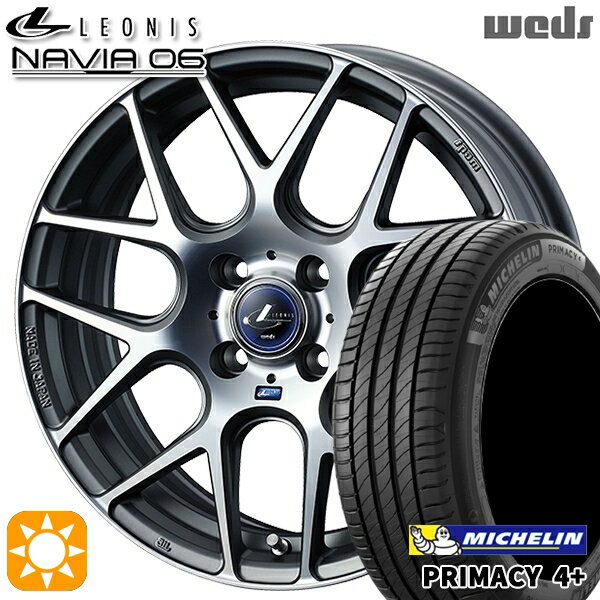 【取付対象】195/55R16 87V ミシュラン プライマシー4プラス Weds ウェッズ レオニス ナヴィア06 MGMC (マットガンメタマシニングカット) 16インチ 6.0J 4H100 サマータイヤホイールセット