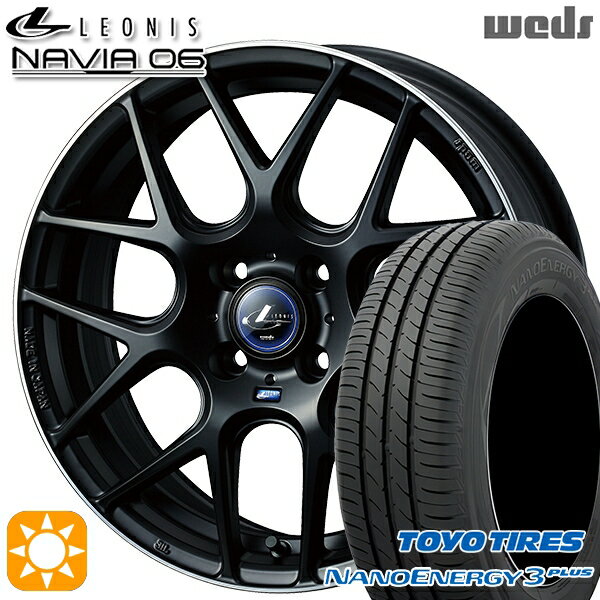 【取付対象】195/45R16 80W トーヨー ナノエナジー3プラス Weds ウェッズ レオニス ナヴィア06 MBP (マットブラックリムポリッシュ) 16インチ 6.0J 4H100 サマータイヤホイールセット