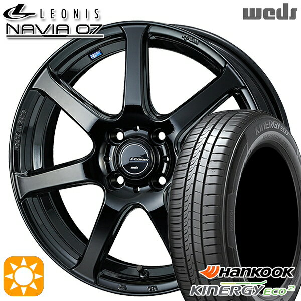 【取付対象】165/50R16 77V XL ハンコック KlnERGy ECO2 K435 Weds ウェッズ レオニス ナヴィア07 PBK (プレミアムブラック) 16インチ 5.0J 4H100 サマータイヤホイールセット