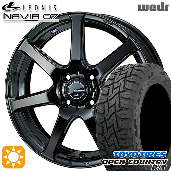 【取付対象】ライズ ロッキー 215/70R16 100Q トーヨー オープンカントリー R/T Weds ウェッズ レオニス ナヴィア07 PBK (プレミアムブラック) 16インチ 6.0J 4H100 サマータイヤホイールセット