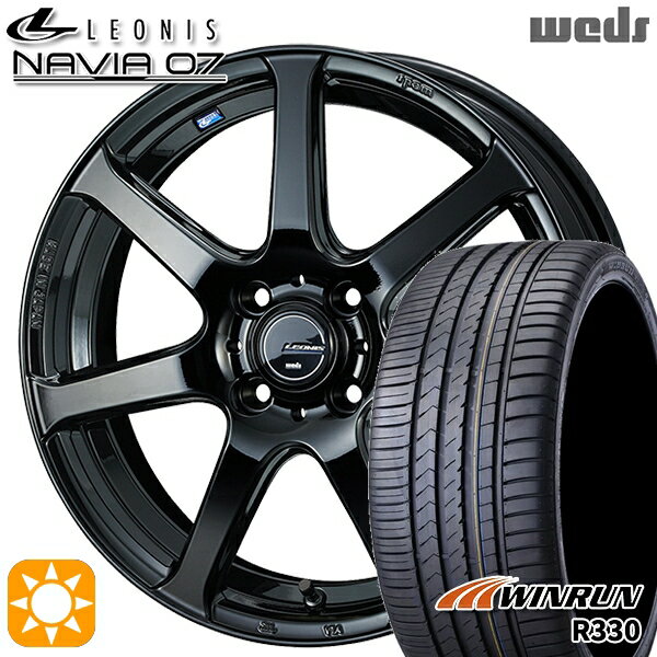 【取付対象】アクア ヤリス 205/40R17 84W XL ウィンラン R330 Weds ウェッズ レオニス ナヴィア07 PBK (プレミアムブラック) 17インチ 6.5J 4H100 サマータイヤホイールセット