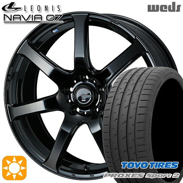 【取付対象】225/45R18 95Y XL トーヨー プロクセススポーツ2 Weds ウェッズ レオニス ナヴィア07 PBK (プレミアムブラック) 18インチ 8.0J 5H114.3 サマータイヤホイールセット