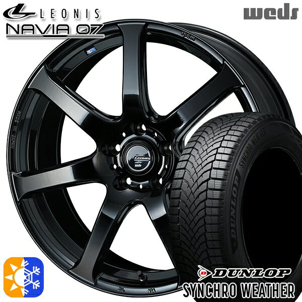 【取付対象】235/40R18 95W XL ダンロップ シンクロウェザー Weds ウェッズ レオニス ナヴィア07 PBK (..