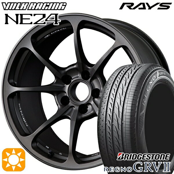 【取付対象】225/50R18 95V ブリヂストン レグノ GRV2 RAYS ボルクレーシング NE24 MT 18インチ 7.5J 5H114.3 サマータイヤホイールセット