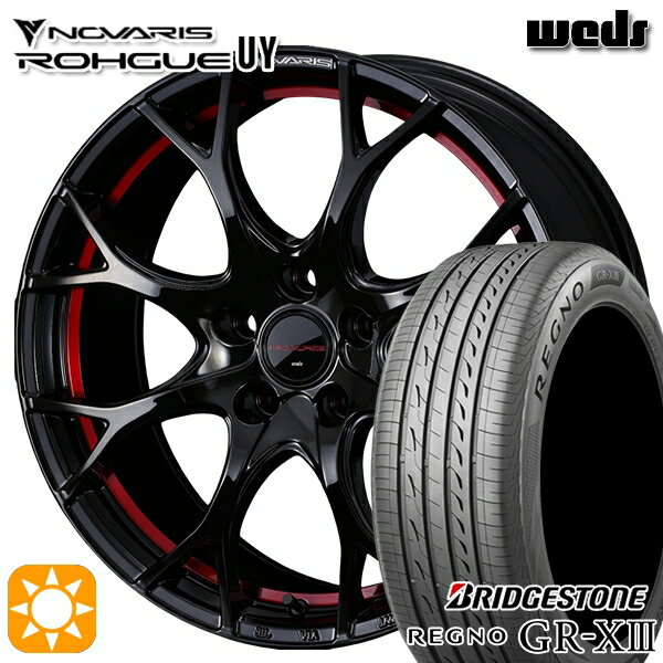 【取付対象】エスクァイア セレナ 205/50R17 89V ブリヂストン レグノ GR-X3 Weds ウェッズ ノヴァリス ローグ UY ピアノブラック/レッドライン 17インチ 7.0J 5H114.3 サマータイヤホイールセット