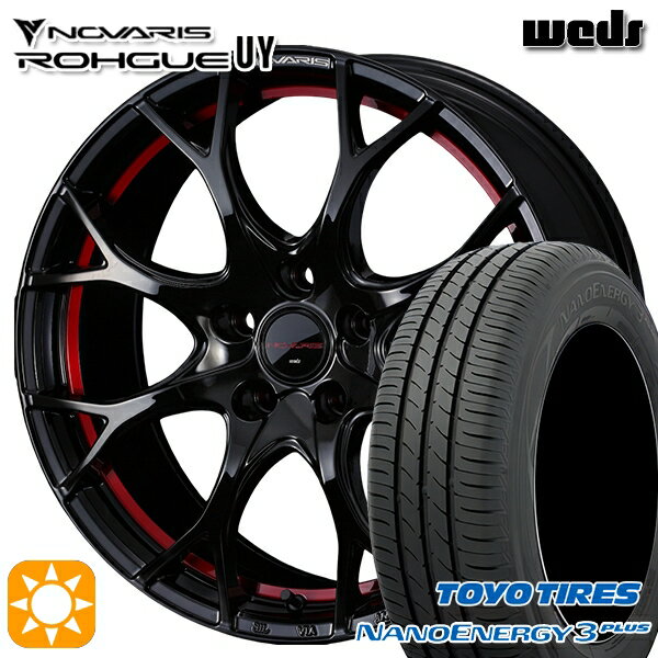 【取付対象】C-HR レガシィB4 225/50R18 95W トーヨー ナノエナジー3プラス Weds ウェッズ ノヴァリス ローグ UY ピアノブラック/レッドライン 18インチ 8.0J 5H114.3 サマータイヤホイールセット