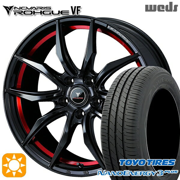 【取付対象】215/45R17 87W トーヨー ナノエナジー3プラス Weds ウェッズ ノヴァリス ローグ VF ピアノブラック/レッドライン 17インチ 7.0J 5H114.3 サマータイヤホイールセット