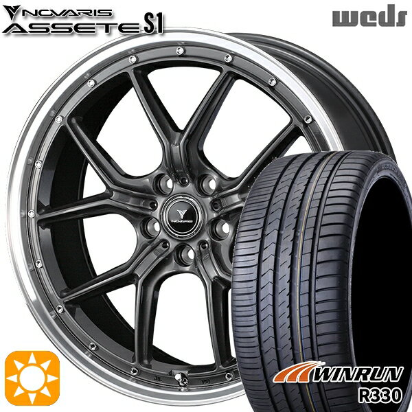 【取付対象】215/40R18 89W XL ウィンラン R330 Weds ウェッズ ノヴァリス アセット S1 ガンメタ/リムポリッシュ 18インチ 7.5J 5H114.3 サマータイヤホイールセット