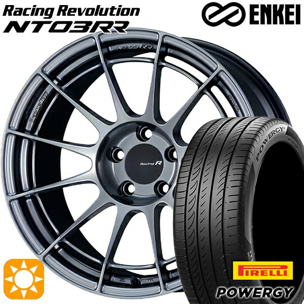 【取付対象】リーフ レヴォーグ 215/50R17 95W XL ピレリ パワジー ENKEI エンケイ レーシングレボリューション NT03RR ハイパーシルバー 17インチ 7.5J 5H114.3 サマータイヤホイールセット