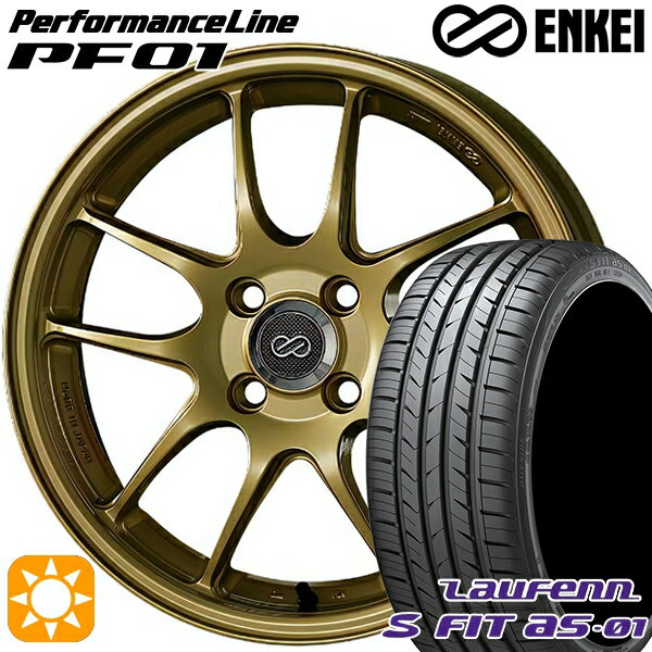 【取付対象】アイシス ノア 215/45R17 91W XL ラウフェン S FIT aS-01 LH02 ENKEI エンケイ パフォーマンスライン PF01 ゴールド 17インチ 7.5J 5H114.3 サマータイヤホイールセット