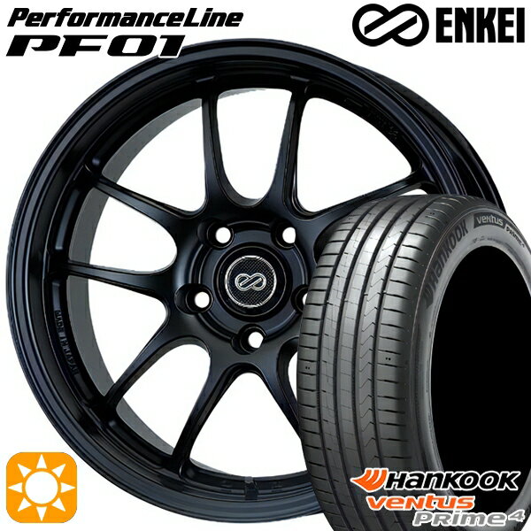 【取付対象】215/45R17 91W XL ハンコック veNtus PRime4 K135 ENKEI エンケイ パフォーマンスライン PF01 マットブラック 17インチ 7.5J 5H114.3 サマータイヤホイールセット