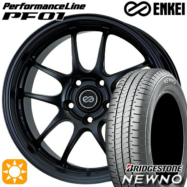 【取付対象】215/50R17 91V ブリヂストン ニューノ ENKEI エンケイ パフォーマンスライン PF01 マットブラック 17インチ 7.5J 5H114.3 サマータイヤホイールセット