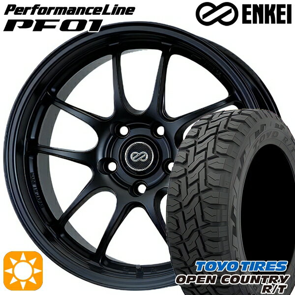 【取付対象】225/60R17 99Q トーヨー オープンカントリー R/T ENKEI エンケイ パフォーマンスライン PF01 マットブラック 17インチ 7.5J 5H114.3 サマータイヤホイールセット