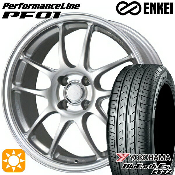 【取付対象】175/60R16 82H ヨコハマ ブルーアース ES32 ENKEI エンケイ パフォーマンスライン PF01 スパークルシルバー 16インチ 6.5J 4H100 サマータイヤホイールセット