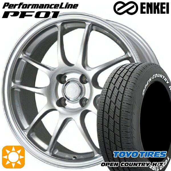 【取付対象】アクア マツダ2 ノート 185/65R15 88H トーヨー オープンカントリー H/T2 WL ENKEI エンケイ パフォーマンスライン PF01 スパークルシルバー 15インチ 6.5J 4H100 サマータイヤホイールセット