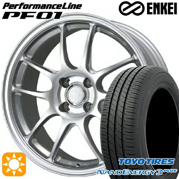 【取付対象】195/45R16 80W トーヨー ナノエナジー3プラス ENKEI エンケイ パフォーマンスライン PF01 スパークルシルバー 16インチ 6.5J 4H100 サマータイヤホイールセット
