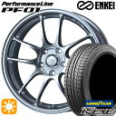 【取付対象】エクストレイル アテンザ 225/55R17 97V グッドイヤー イーグル LSEXE ENKEI エンケイ パフォーマンスライン PF01 スパークルシルバー 17インチ 7.0J 5H114.3 サマータイヤホイールセット