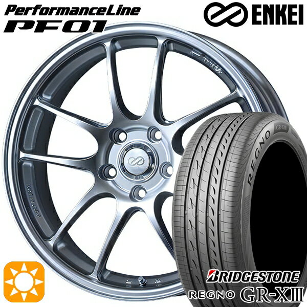 【取付対象】ジェイド アクセラ 225/40R18 92W XL ブリヂストン レグノ GR-X3 ENKEI エンケイ パフォーマンスライン PF01 スパークルシルバー 18インチ 7.0J 5H114.3 サマータイヤホイールセット