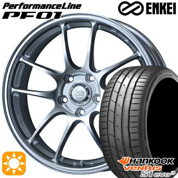 【取付対象】225/50R18 99Y XL ハンコック veNtus S1 evo3 K127 ENKEI エンケイ パフォーマンスライン PF01 スパークルシルバー 18インチ 7.0J 5H114.3 サマータイヤホイールセット