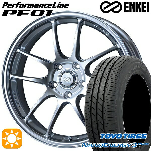 【取付対象】215/40R18 85W トーヨー ナノエナジー3プラス ENKEI エンケイ パフォーマンスライン PF01 スパークルシルバー 18インチ 7.5J 5H100 サマータイヤホイールセット