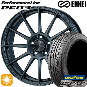 【取付対象】215/40R18 89W XL グッドイヤー イーグル LSEXE ENKEI エンケイ パフォーマンスライン PF03 マットダークガンメタリック 18インチ 7.5J 5H114.3 サマータイヤホイールセット