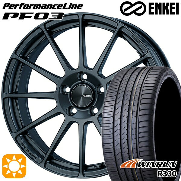 【取付対象】50プリウス インプレッサ 215/45R17 91W XL ウィンラン R330 ENKEI エンケイ パフォーマンスライン PF03 マットダークガンメタリック 17インチ 7.0J 5H100 サマータイヤホイールセット