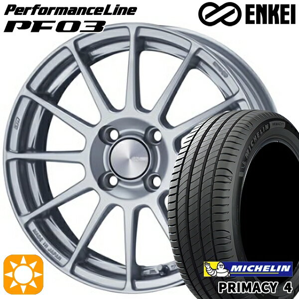 【取付対象】185/60R15 88H XL ミシュラン プライマシー4 ENKEI エンケイ パフォーマンスライン PF03 スパークルシルバー 15インチ 6.0J 4H100 サマータイヤホイールセット