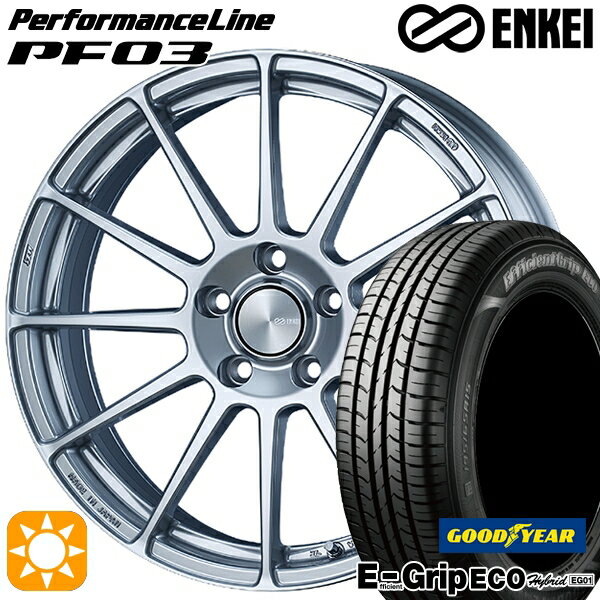 【取付対象】レガシィB4 エクシーガ 215/50R17 91V グッドイヤー エフィシェントグリップ エコ EG01 ENKEI エンケイ パフォーマンスライン PF03 スパークルシルバー 17インチ 7.0J 5H100 サマータイヤホイールセット