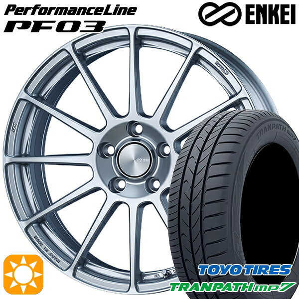 【取付対象】215/60R17 96H トーヨー トランパス mp7 ENKEI エンケイ パフォーマンスライン PF03 スパークルシルバー 17インチ 7.0J 5H114.3 サマータイヤホイールセット