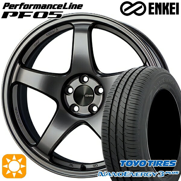 【取付対象】185/60R15 84H トーヨー ナノエナジー3プラス ENKEI エンケイ パフォーマンスライン PF05 ダークシルバー 15インチ 6.0J 4H100 サマータイヤホイールセット
