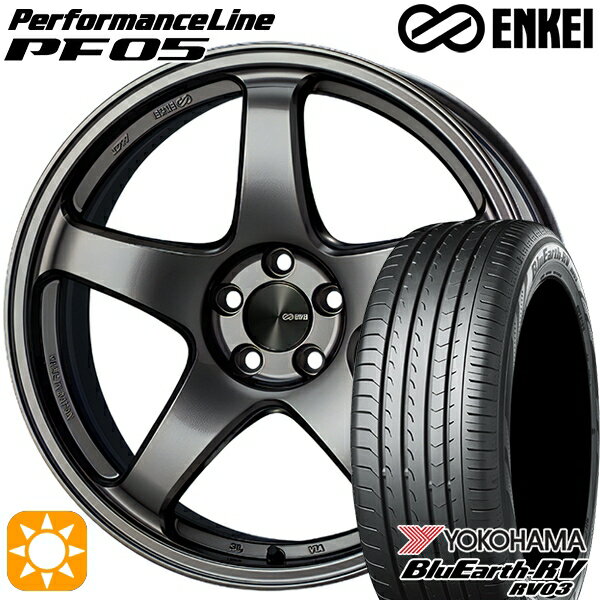 【取付対象】165/60R15 77H ヨコハマ ブルーアース RV03 ENKEI エンケイ パフォーマンスライン PF05 ダークシルバー 15インチ 5.0J 4H100 サマータイヤホイールセット