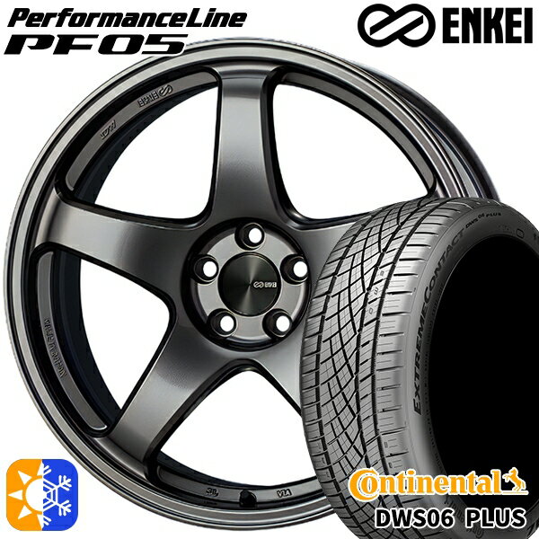 225/40R18 92Y XL コンチネンタル DWS06+ ENKEI エンケイ パフォーマンスライン PF05 ダークシルバー 18インチ 7.5J 5H114.3 オールシーズンタイヤホイールセット