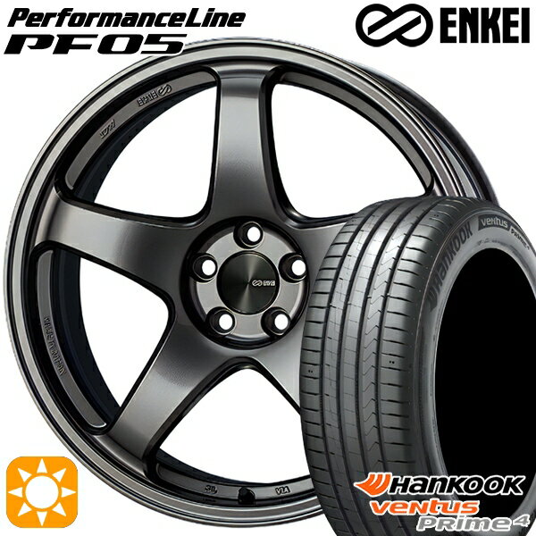【取付対象】215/45R17 91W XL ハンコック veNtus PRime4 K135 ENKEI エンケイ パフォーマンスライン PF05 ダークシルバー 17インチ 7.0J 5H114.3 サマータイヤホイールセット