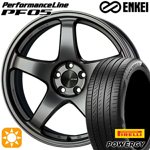 【取付対象】ベンツ Aクラス/CLA 225/45R18 95W XL ピレリ パワジー ENKEI エンケイ パフォーマンスライン PF05 ダークシルバー 18インチ 8.0J 5H112 サマータイヤホイールセット