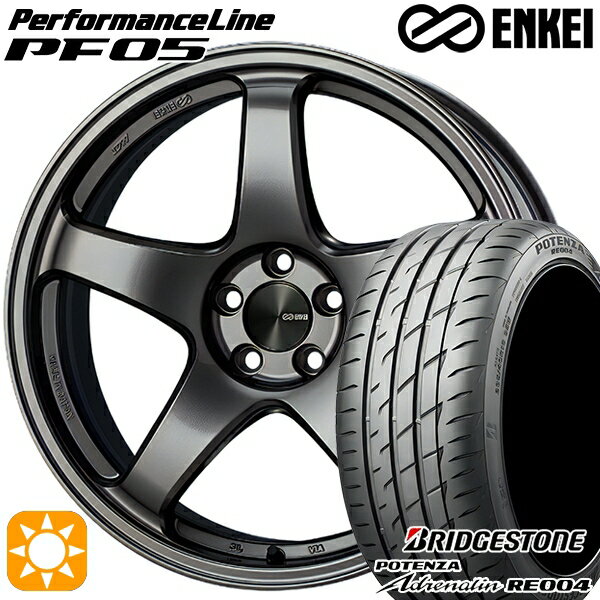 【取付対象】BMW G26 G30 245/45R18 100W XL ブリヂストン ポテンザ アドレナリン RE004 ENKEI エンケイ パフォーマンスライン PF05 ダークシルバー 18インチ 8.0J 5H112 サマータイヤホイールセット