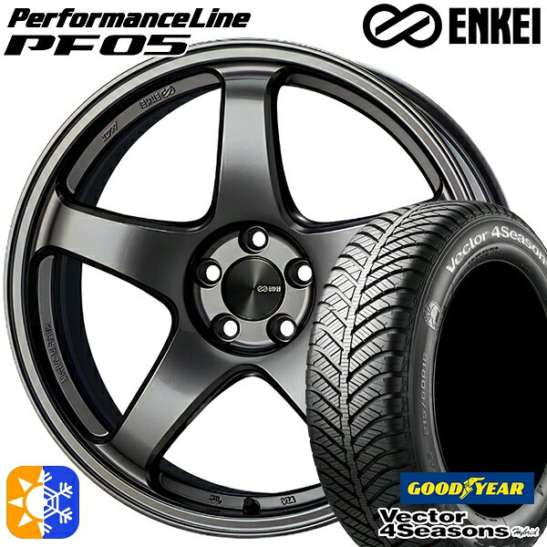 C-HR カローラクロス 215/60R17 96H グッドイヤー ベクター フォーシーズンズ ENKEI エンケイ パフォーマンスライン PF05 17インチ 7.0J 5H114.3 ダークシルバー オールシーズンタイヤホイールセット