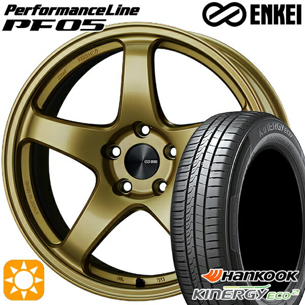 【取付対象】165/50R16 77V XL ハンコック KlnERGy ECO2 K435 ENKEI エンケイ パフォーマンスライン PF05 ゴールド 16インチ 5.5J 4H100 サマータイヤホイールセット