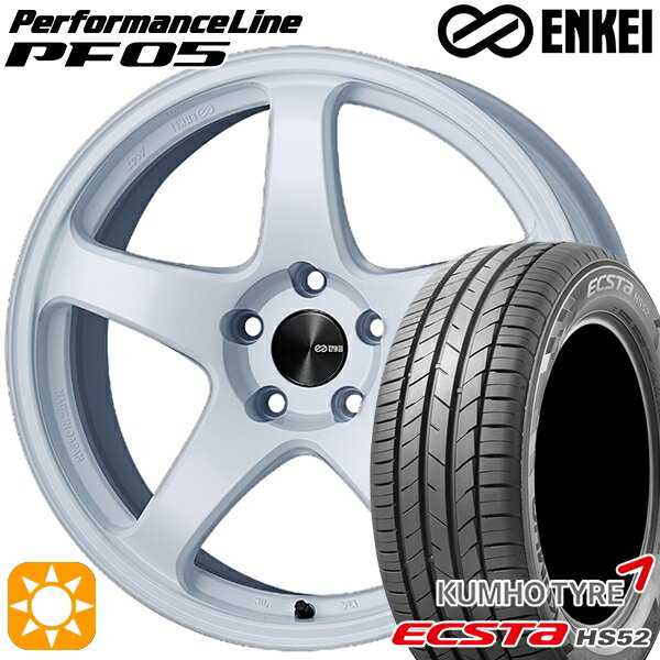 【取付対象】215/60R17 100V XL クムホ エクスタ HS52 ENKEI エンケイ パフォーマンスライン PF05 ホワイト 17インチ 7.0J 5H114.3 サマータイヤホイールセット