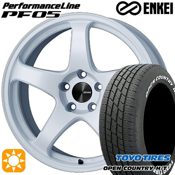 【取付対象】225/60R17 99H トーヨー オープンカントリー H/T2 WL ENKEI エンケイ パフォーマンスライン PF05 ホワイト 17インチ 7.0J 5H114.3 サマータイヤホイールセット
