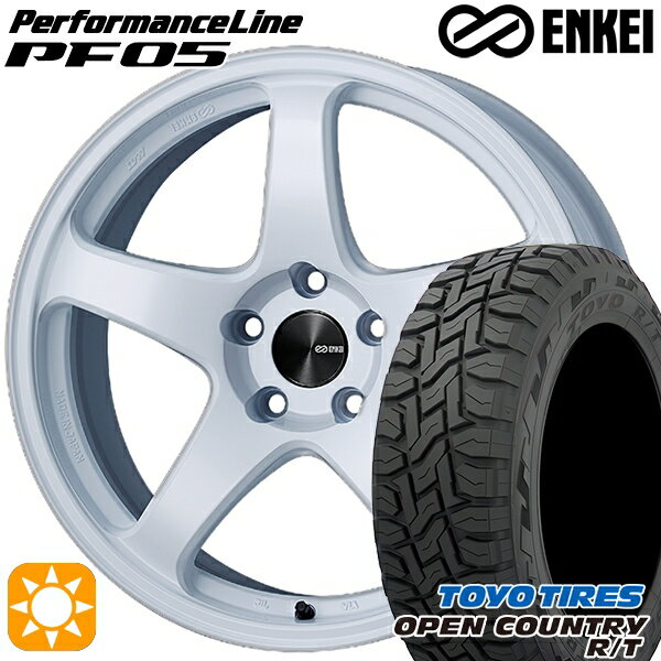 【取付対象】225/65R17 102Q トーヨー オープンカントリー R/T ENKEI エンケイ パフォーマンスライン PF05 ホワイト 17インチ 7.0J 5H114.3 サマータイヤホイールセット