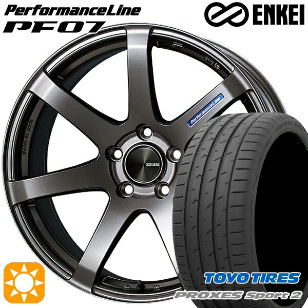 【取付対象】225/45R19 96Y XL トーヨー プロクセススポーツ2 ENKEI エンケイ パフォーマンスライン PF07 ダークシルバー 19インチ 8.5J 5H114.3 サマータイヤホイールセット