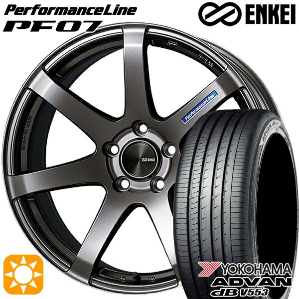 【取付対象】ジェイド アクセラ 225/40R18 92W XL ヨコハマ アドバンデシベル V553 ENKEI エンケイ パフォーマンスライン PF07 ダークシルバー 18インチ 7.5J 5H114.3 サマータイヤホイールセット