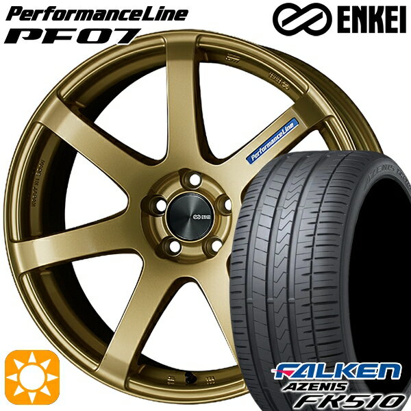 【取付対象】ノア ヴォクシー 215/35R19 85Y XL ファルケン アゼニス FK510 ENKEI エンケイ パフォーマンスライン PF07 ゴールド 19インチ 8.0J 5H114.3 サマータイヤホイールセット