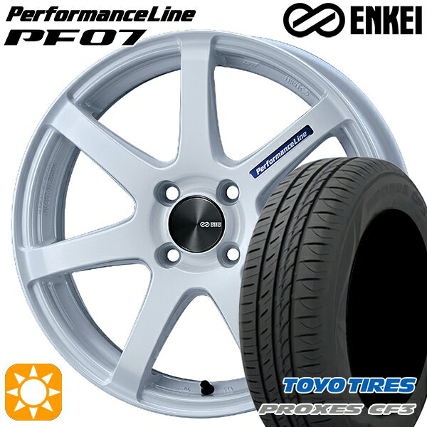 【取付対象】165/55R15 75V トーヨー プロクセス CF3 ENKEI エンケイ パフォーマンスライン PF07 パールホワイト 15インチ 5.0J 4H100 サマータイヤホイールセット